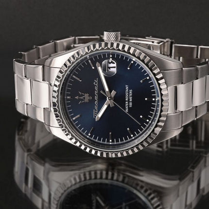 Maserati Competizione Stainless Steel Blue Dial Quartz R8853100029 100M herreur