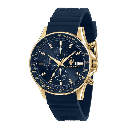 Maserati Sfida Chronograph Blue Sunray Dial Quartz R8871640004 100M herreur