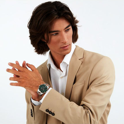 Maserati Competizione Chronograph Two Tone Rustfrit Steel Green Dial Quartz R8873600004 100M herreur