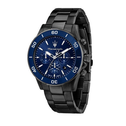 Maserati Competizione Chronograph rustfrit stål Blue Dial Quartz R8873600005 100M herreur