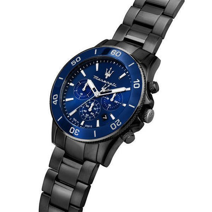 Maserati Competizione Chronograph rustfrit stål Blue Dial Quartz R8873600005 100M herreur