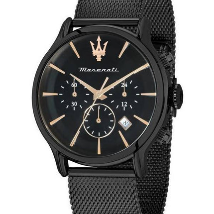 Maserati Epoca Chronograph Rustfrit stål Black Dial Quartz R8873618013 100M herreur