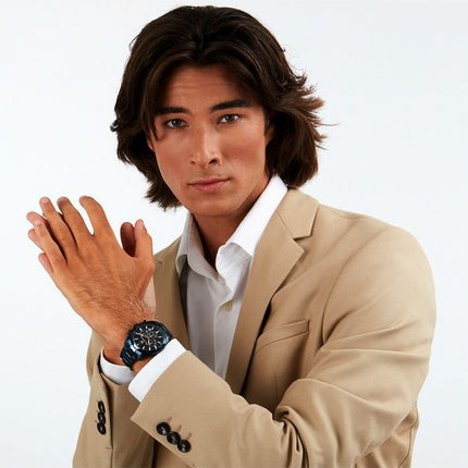 Maserati Attrazione Chronograph rustfrit stål Marineblå multifunktionskive Quartz R8873626003 Herreur