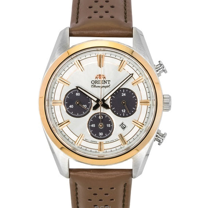 Orient Contemporary Chronograph Læderrem Hvid Skive Quartz RA-TX0306S Herreur