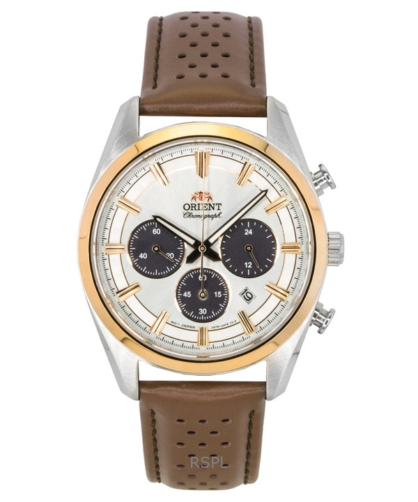 Orient Contemporary Chronograph Læderrem Hvid Skive Quartz RA-TX0306S Herreur