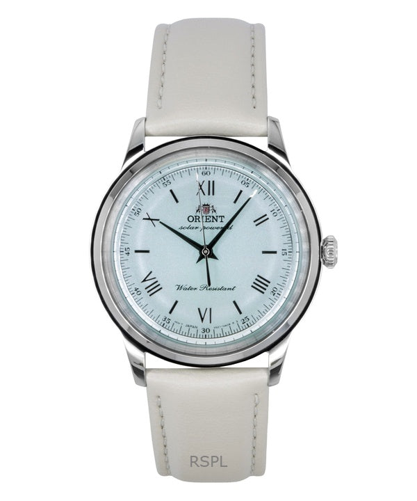 Orient Bambino læderrem med lysegrøn urskive Solar RA-WK0002E herreur