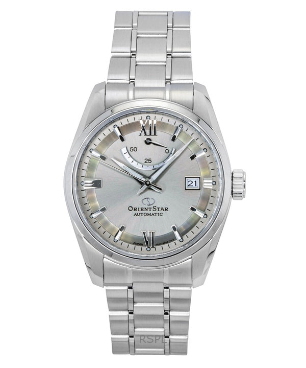 Orient Star moderne rustfrit stål grå urskive automatisk RE-AU0110N 100M herreur