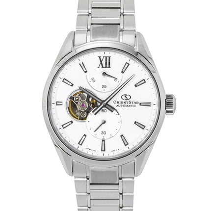 Orient Star Contemporary M34 F7 rustfrit stål halvskelet hvid urskive automatisk RE-BY0011S herreur