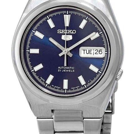 Renoveret Seiko rustfrit stål blå urskive automatisk SNKC51J1 herreur