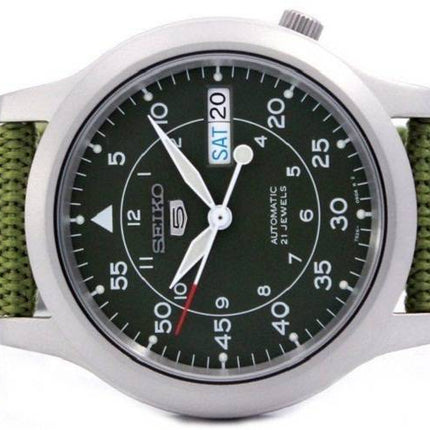 Renoveret Seiko 5 militær grøn urskive automatisk SNK805K2 herreur