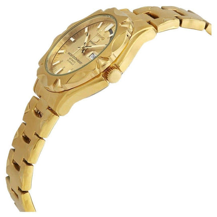 Renoveret Seiko 5 Sports guldfarvet rustfrit stål guld urskive automatisk SNZ450J1 100M herreur