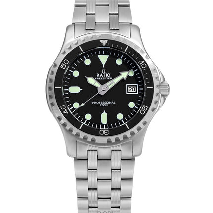 Ratio FreeDiver Professional Sapphire Black Dial Kvarts RTF005 200M herreur