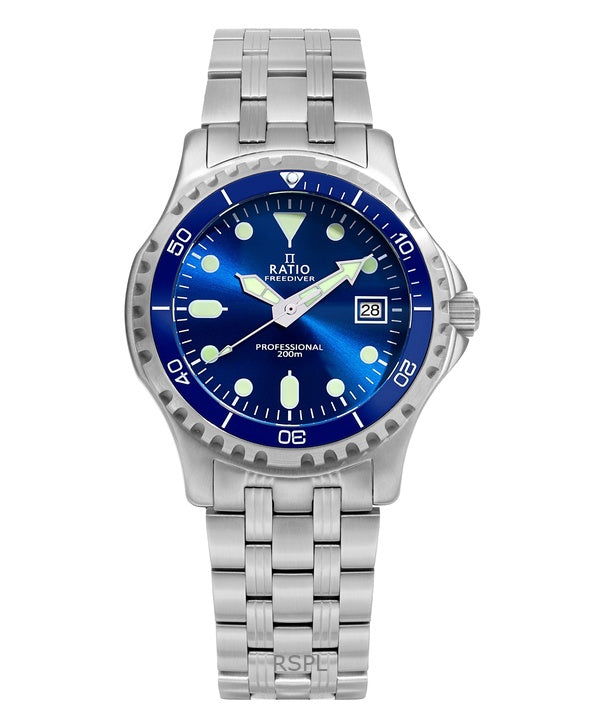 Ratio FreeDiver Professional Sapphire Blue Sunray Dial Kvarts RTF007 200M herreur