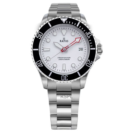 Ratio FreeDiver Sapphire Rustfrit Stål White Dial Quartz RTF037 200M herreur