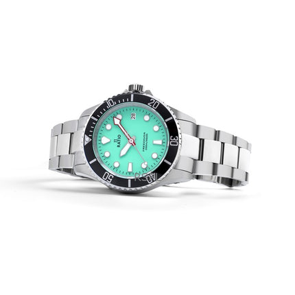 Ratio FreeDiver Sapphire Rustfrit Stål Green Dial Quartz RTF039 200M herreur