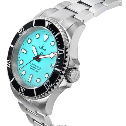 Ratio FreeDiver Sapphire Rustfrit Stål Ice Blue Dial Automatisk RTF042 200M herreur