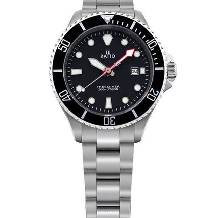Ratio FreeDiver Sapphire Rustfrit Stål Black Dial Quartz RTFL800 200M dameur