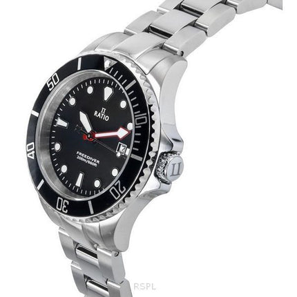 Ratio FreeDiver Sapphire Rustfrit Stål Black Dial Quartz RTFL800 200M dameur