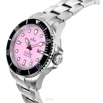 Ratio FreeDiver Sapphire Rustfrit Stål Candy Pink Dial Automatisk RTFL839 200M dameur