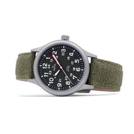 Ratio Quest Herre Field Watch Sapphire Canvas Rem Khaki Green Dial Quartz RTQ029 100M Lewis And Clark Edition