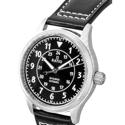 Ratio Skysurfer Pilot Sort Sunray Dial Læder Automatisk RTS314 200M herreur