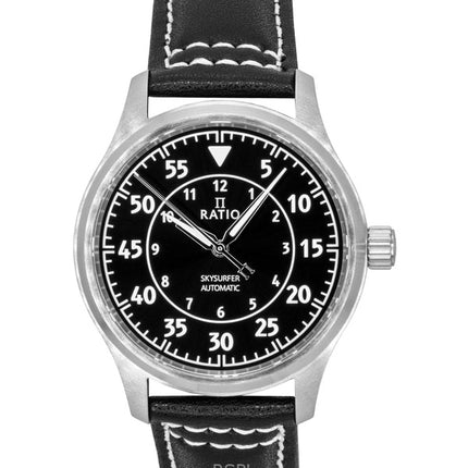 Ratio Skysurfer Pilot Sort Sunray Dial Læder Automatisk RTS321 200M herreur