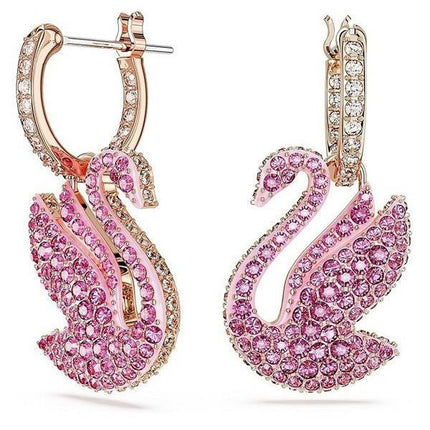 Swarovski Swan Pink krystAlleer og roseguld tonebelagte dråbeøreringe 5647544 til kvinder