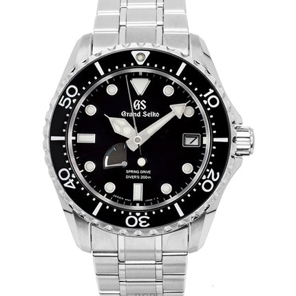 Grand Seiko Sport Spring Drive rustfrit stål sort urskive automatisk dykkerur SBGA461G 200M herreur