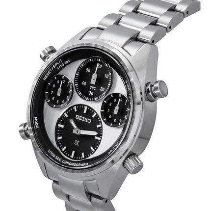 Seiko Prospex Speedtimer Panda Chronograph rustfrit stål hvid skive Solar SFJ001P1 100M herreur