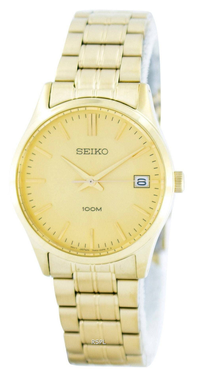 Seiko Quartz Analog guld Tone SGEF04 SGEF04P1 SGEF04P Herreur