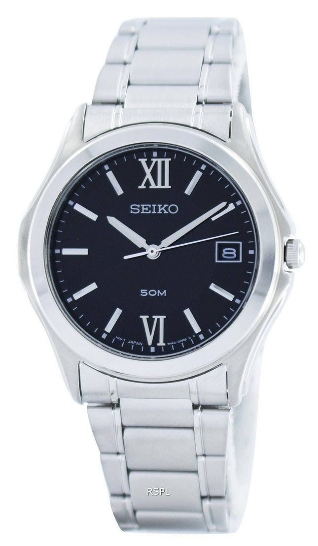 Seiko Quartz Analog sort urskive SGEF21 SGEF21P1 SGEF21P Herreur