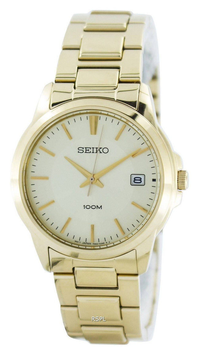 Seiko Quartz Analog guld Tone SGEF58 SGEF58P1 SGEF58P Herreur