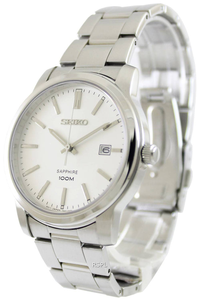 Seiko Quartz safir hvid skive SGEH01P1 SGEH01P Herreur