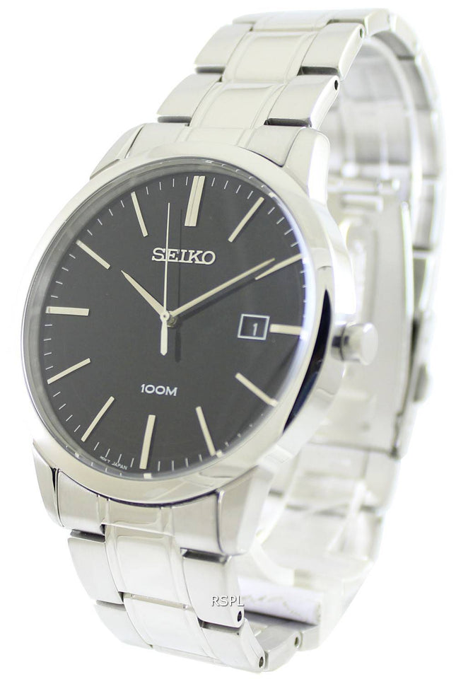 Seiko Quartz Black Dial SGEH09P1 SGEH09P Herreur