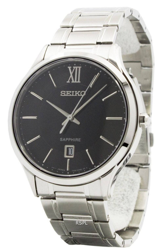 Seiko Quartz safir glas sort urskive SGEH53P1 SGEH53P Herreur