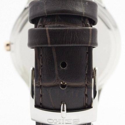 Seiko Quartz safir glas sølv Dial SGEH55P1 SGEH55P Herreur