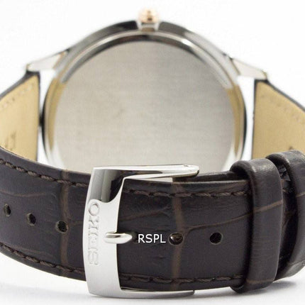 Seiko Quartz safir glas sølv Dial SGEH55P1 SGEH55P Herreur