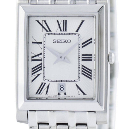 Seiko stilfulde rektangulære kvarts analoge SKP357 SKP357P1 SKP357P Herreur