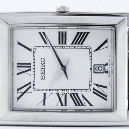 Seiko stilfulde rektangulære kvarts analoge SKP361 SKP361P1 SKP361P Herreur