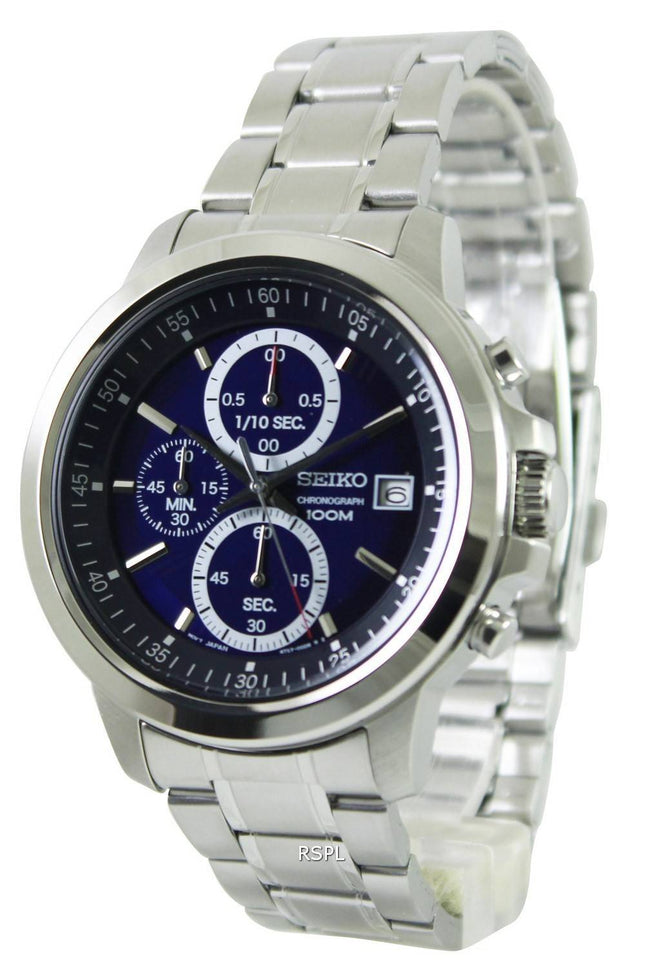 Seiko Chronograph Quartz blå urskive SKS443P1 SKS443P SKS443