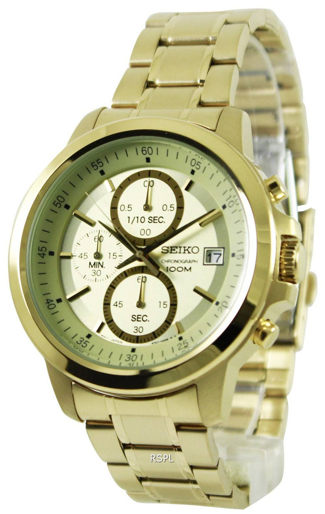 Seiko Chronograph Quartz guld Tone Dial SKS450P1 SKS450P SKS450