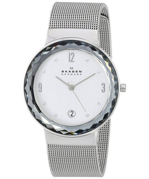 Skagen Leonora kvarts stål Mesh krystaller SKW2004 kvinders Watch