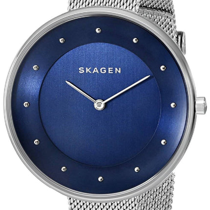 Skagen Gitte blå urskive rustfrit stål Mesh armbånd SKW2293 kvinders ur
