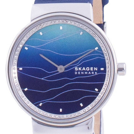 Skagen Annelie Blue Dial læderrem kvarts SKW2903 Dameur