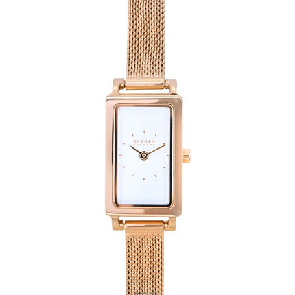 Skagen Hagen Micro Rose Gold Tone Rustfrit Stål Hvid Urskive Kvarts SKW3148 Dameur