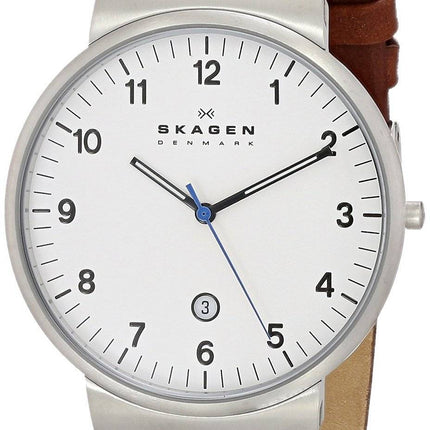 Skagen Ancher brun læder rem SKW6082 Herreur
