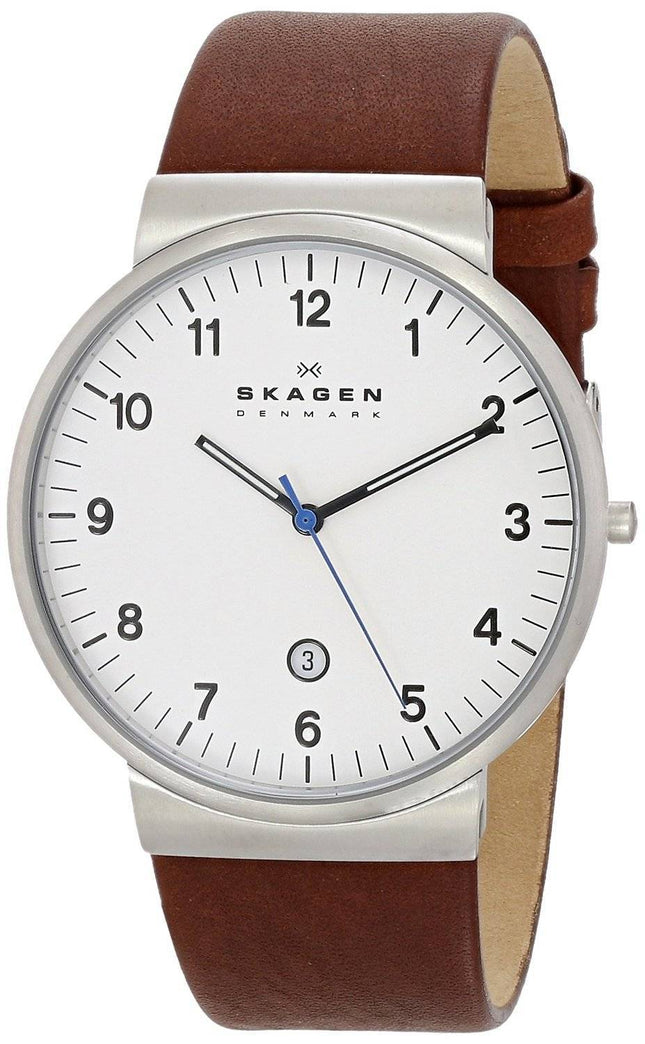 Skagen Ancher brun læder rem SKW6082 Herreur