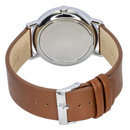 Skagen Signatur læderrem multifunktionel cremefarvet urskive kvarts SKW6942 herreur