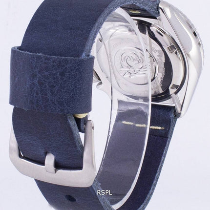 Seiko automatiske SKX009K1-LS15 dykkerens 200M mørk blå læder rem Herreur