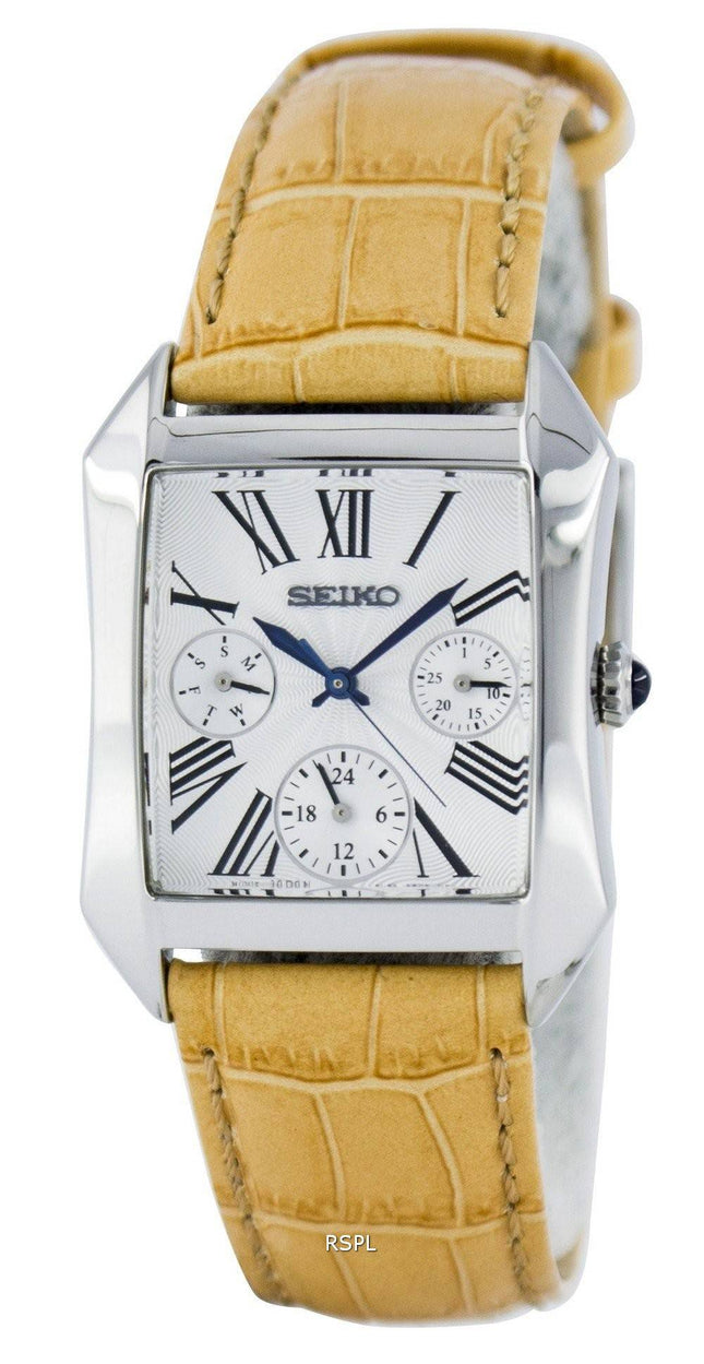 Seiko rektangulære multifunktions kvarts analoge SKY737P2 kvinders Watch